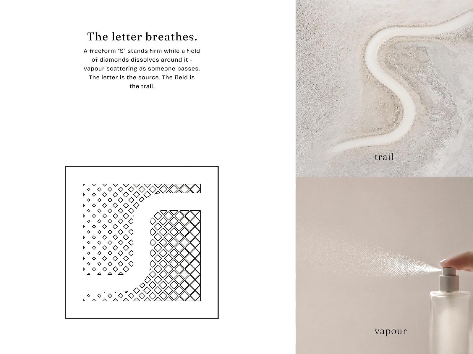 Sillage — logo construction, trail and vapour